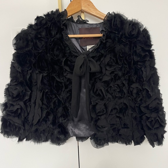 Anna Ferretti Fur & leather vintage bolero jacket - Picture 3 of 5